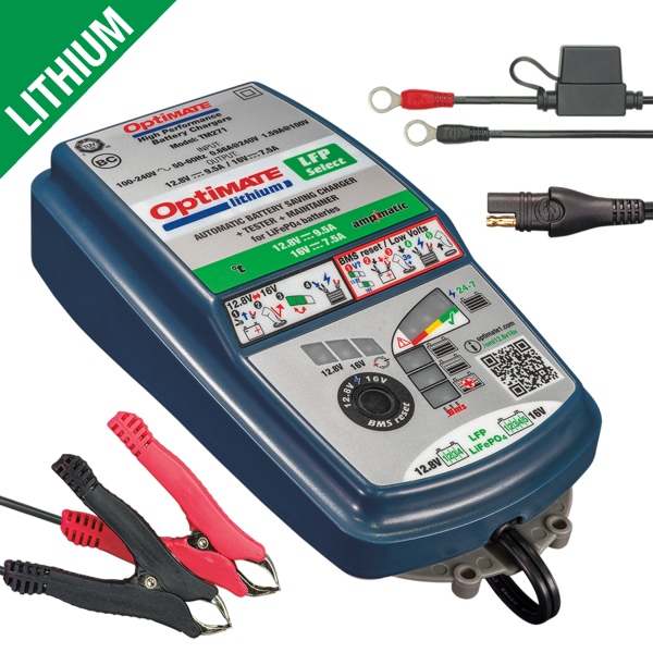 OPTImate nabíječka akumulátorů OPTImate LITHIUM LFP SELECT AMPMATIC 12.8V 9.5A / 16V 7.5A, 3-120AH, LFP / LIFEPO4, SAE (EL) (8)